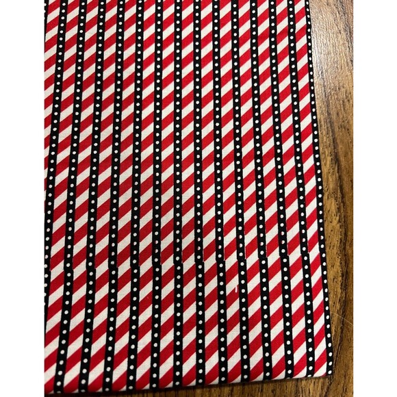 Patriotic/Nautical Fabric - 42" X 1 Yard - Black/Red/Cream Stripes & Dots - Picture 1 of 6